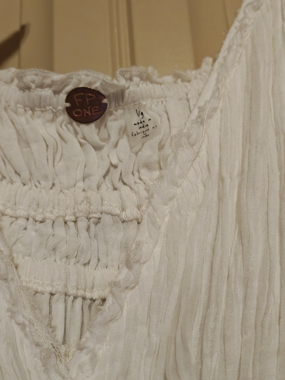 NWT Free People FP One Delia Slip Dress Women's Large Ivory V-Neck Boho Fairy - Picture 5 of 14